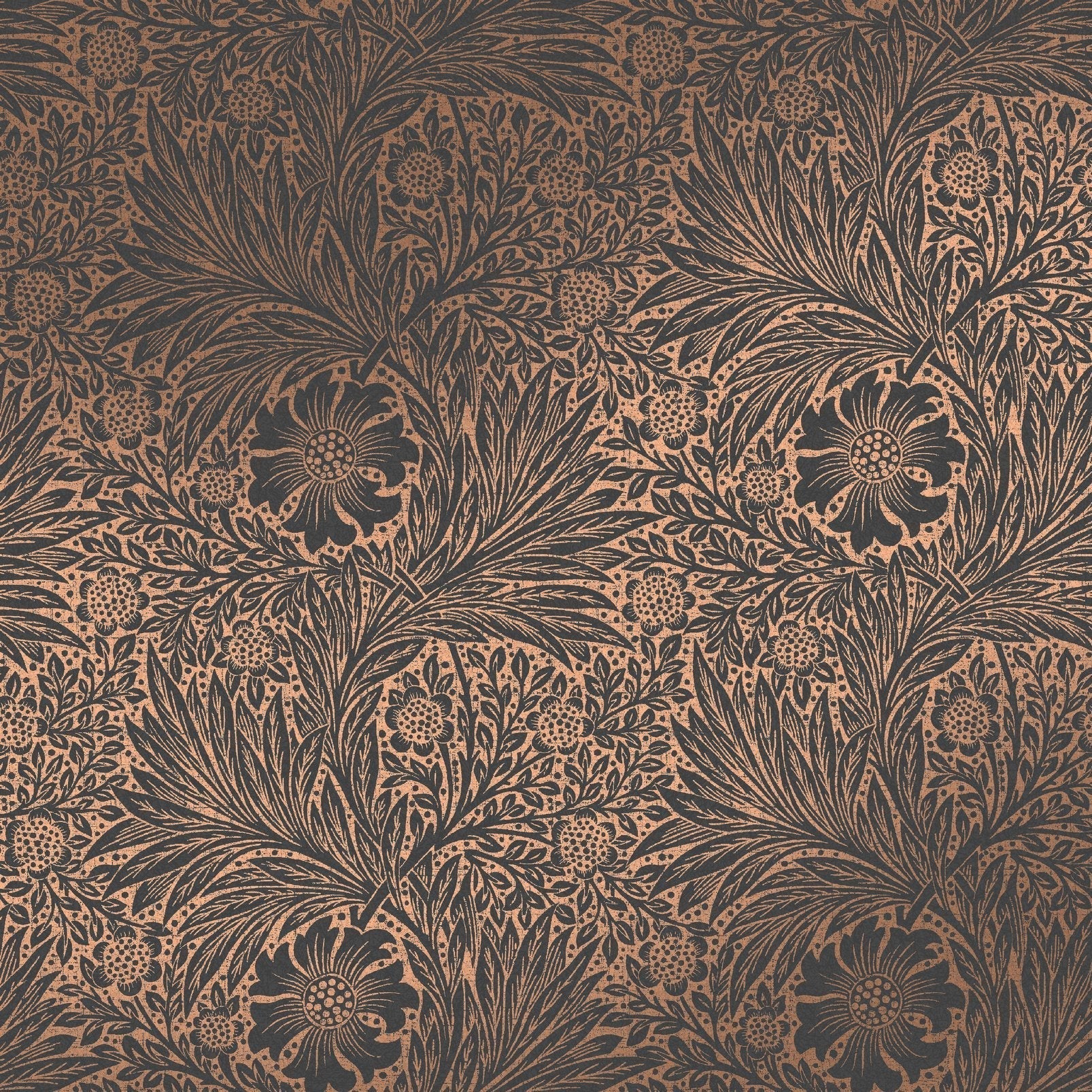 Marigold Fibrous Wallpaper - Charcoal - William Morris AH