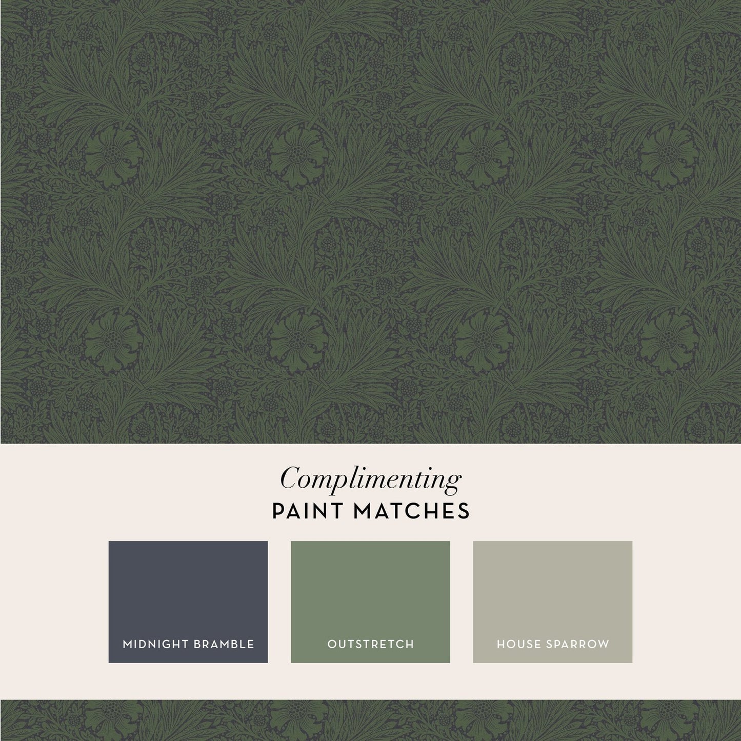 Marigold Fibrous Wallpaper - Green - William Morris AH