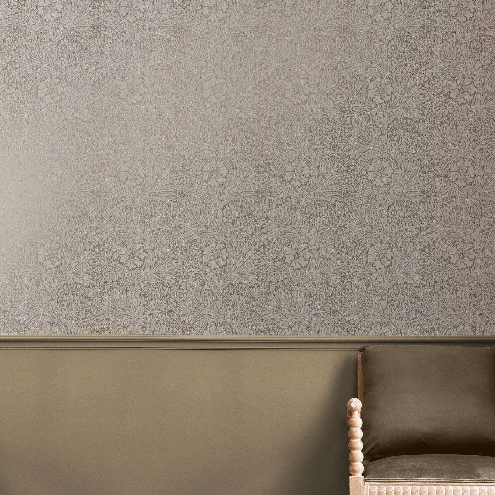 Marigold Fibrous Wallpaper - Neutral - William Morris AH