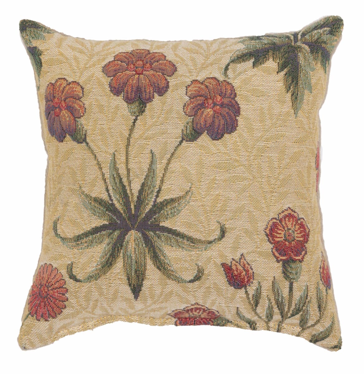 Morris Daises Fibre Filled Tapestry Cushion - Cream - Hines of Oxford