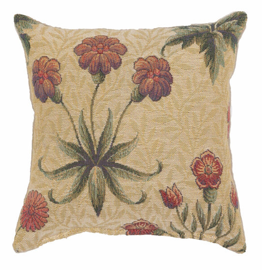 Morris Daises Fibre Filled Tapestry Cushion - Cream - Hines of Oxford