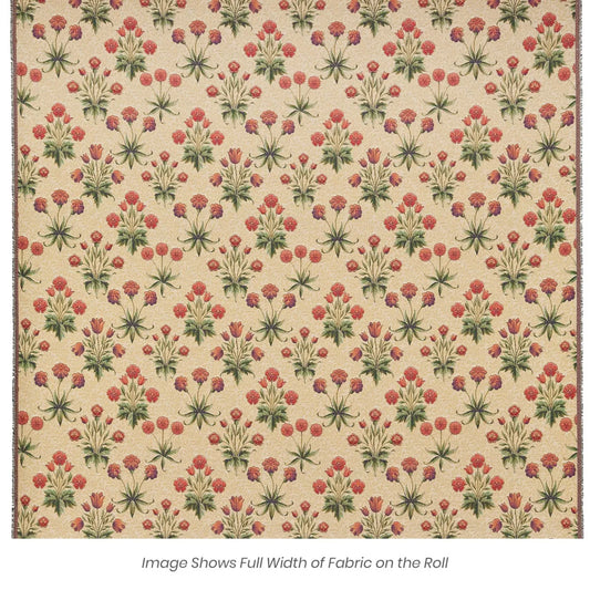 Morris Daisies Tapestry Fabric - Green - Hines of Oxford