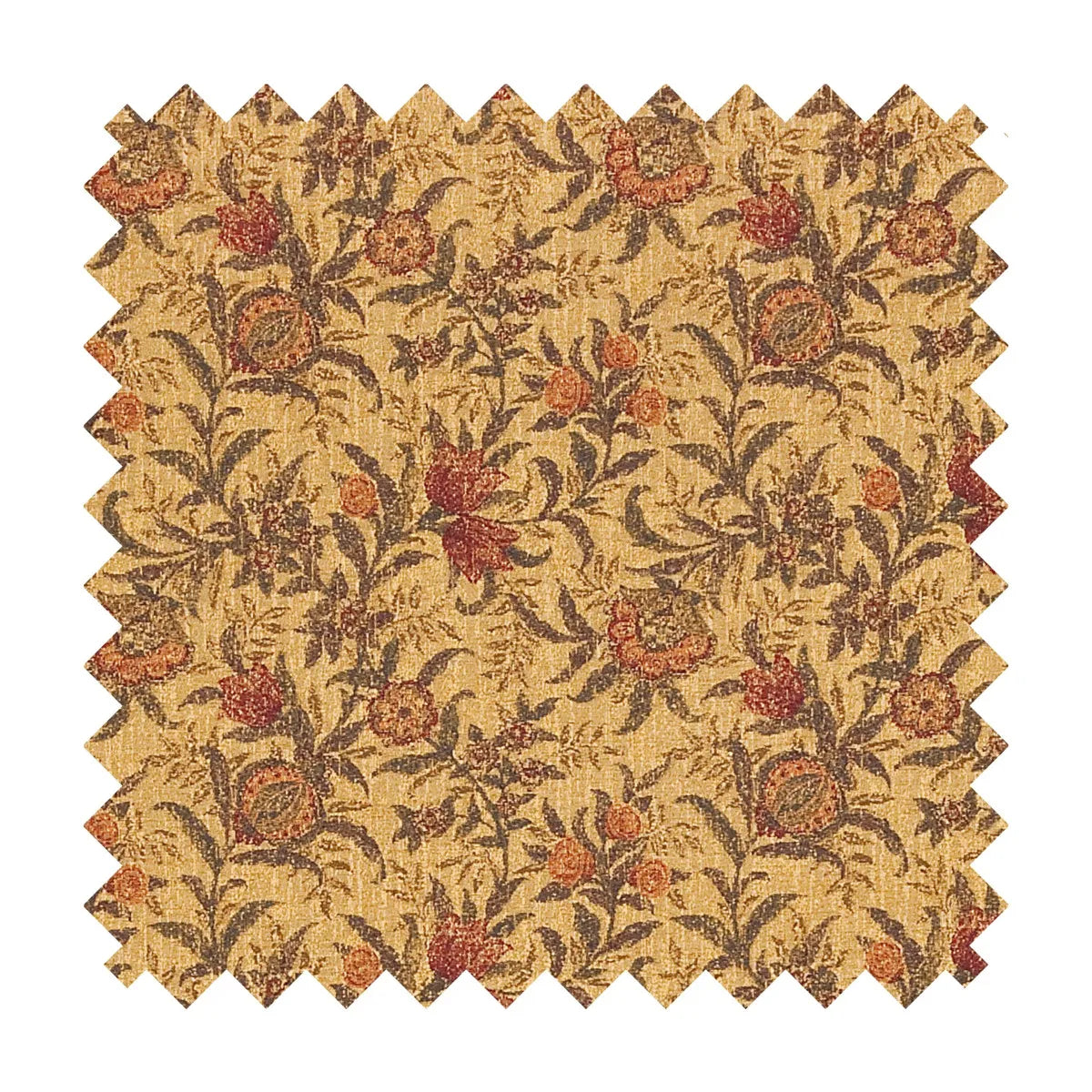 Morris Pomegranate Tapestry Fabric - Gold - Hines of Oxford