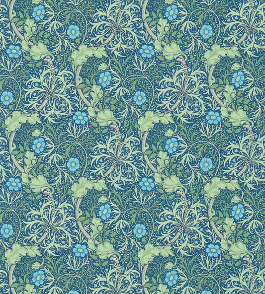 Morris Seaweed Wallpaper - Cobalt/Thyme - 214713 - Morris & Co