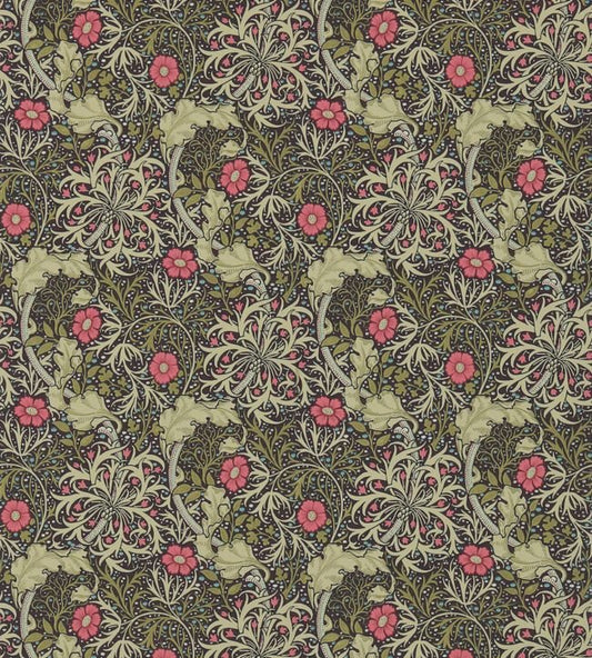 Morris Seaweed Wallpaper - Ebony/Poppy - 214716 - Morris & Co