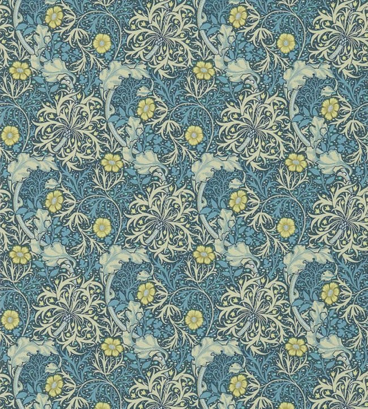 Morris Seaweed Wallpaper - Ink/Woad - 214714 - Morris & Co