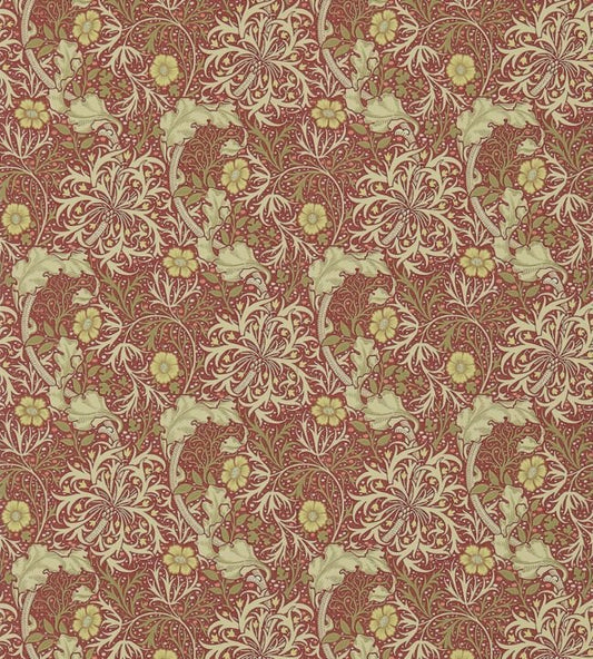 Morris Seaweed Wallpaper - Red/Gold - 214712 - Morris & Co