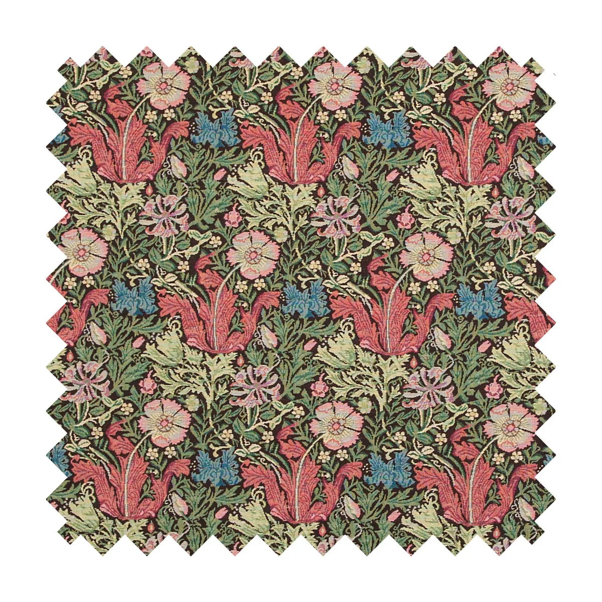 Morris Tulips Tapestry Fabric - Green - Hines of Oxford