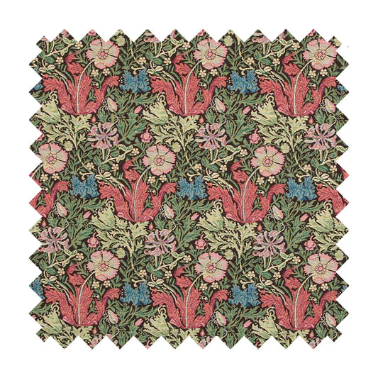 Morris Tulips Tapestry Fabric - Green - Hines of Oxford