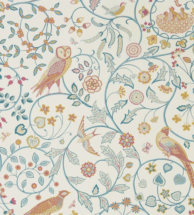 Newill Wallpaper - Indigo Saffron - 216703 - Morris & Co