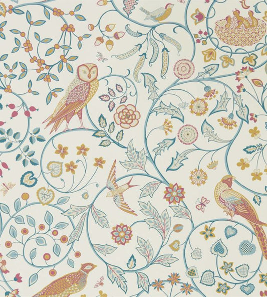 Newill Wallpaper - Indigo Saffron - 216703 - Morris & Co