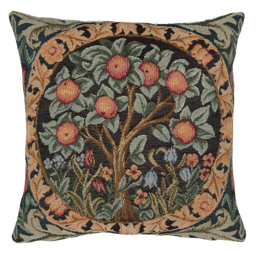 Orange Tree Cushion with Feather Filler - Green - Hines of Oxford