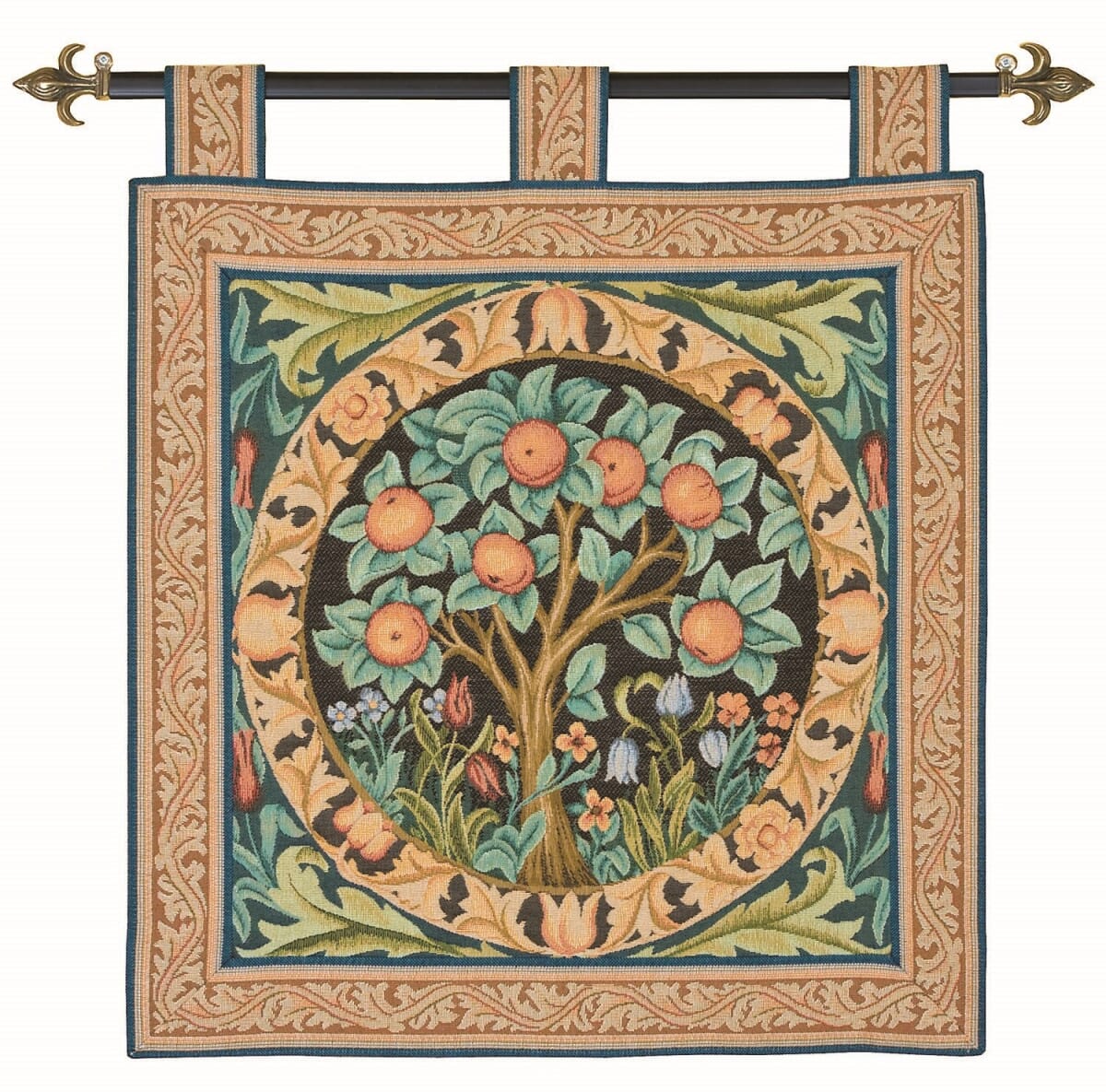 Orange Tree Loom Woven Tapestry with Hanging Loops - Hines of Oxford 
