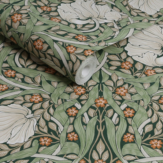 Pimpernel Wallpaper - Green - William Morris AH