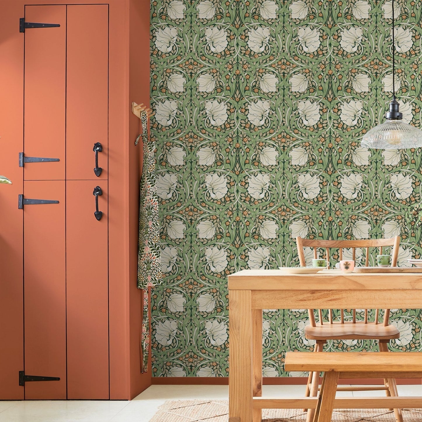 Pimpernel Wallpaper - Green - William Morris AH