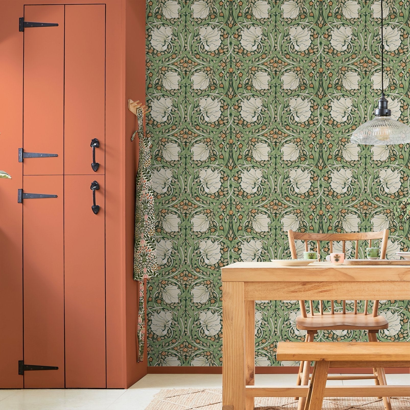 Pimpernel Wallpaper - Green - William Morris AH