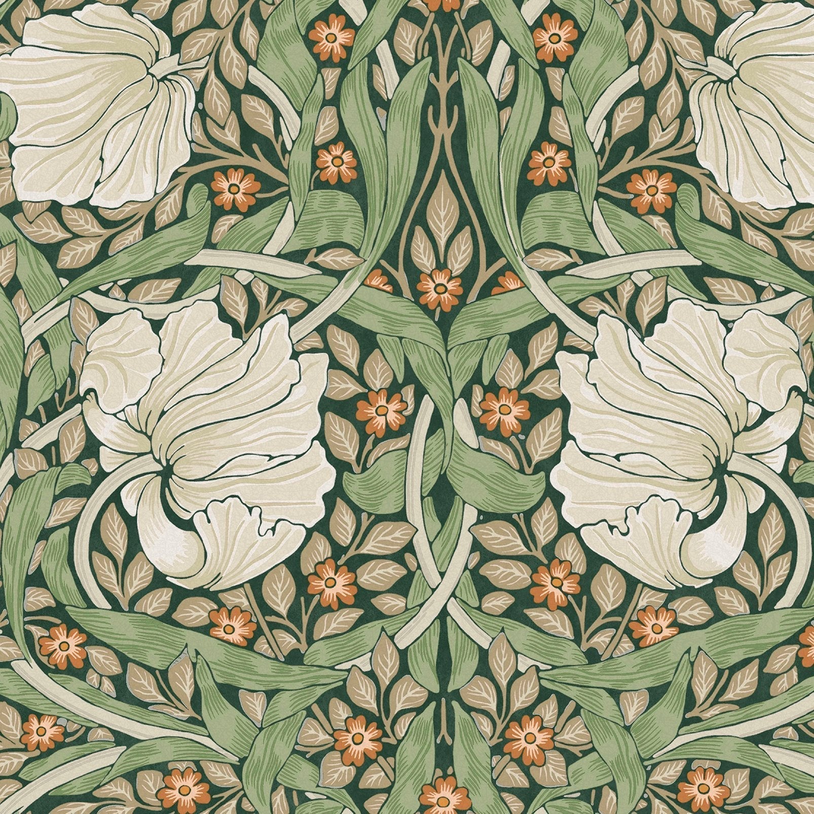 Pimpernel Wallpaper - Green - William Morris AH