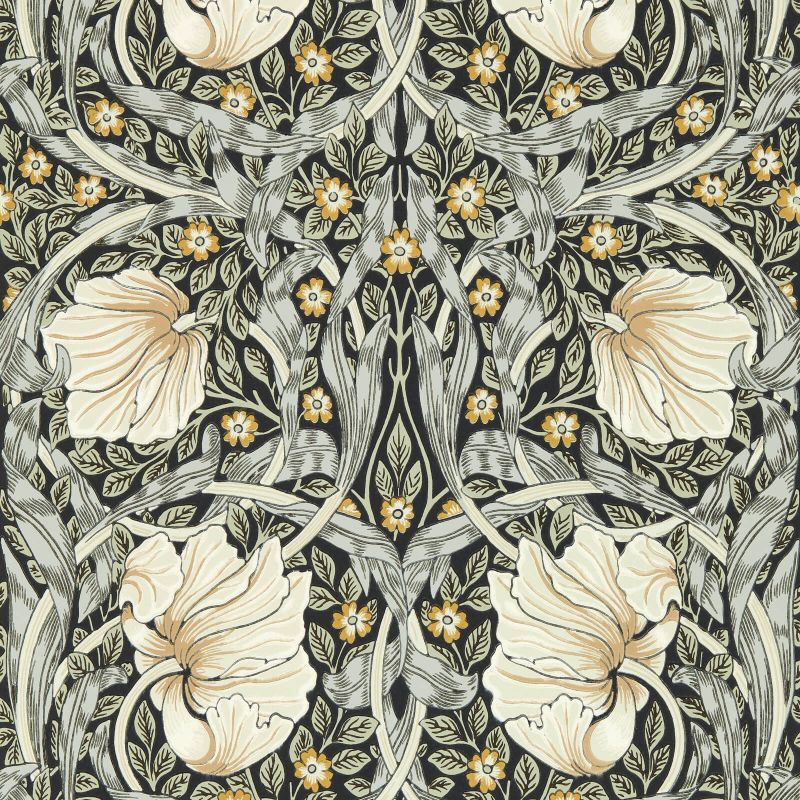 Pimpernel Wallpaper - Ink/Sage - 217362 - Morris & Co