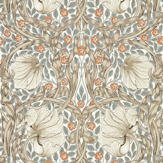 Pimpernel Wallpaper - Linen/Coral - 217364 - Morris & Co