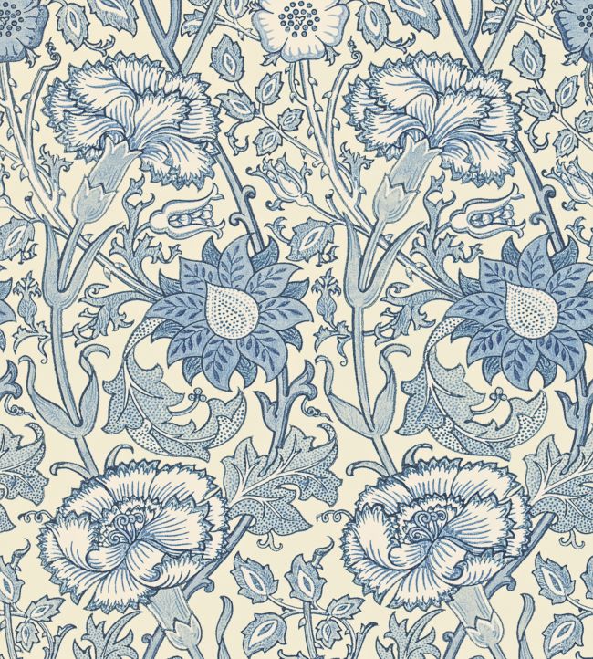 Pink & Rose Wallpaper - Indigo - 212567 - Morris & Co