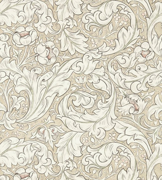 Pure Bachelors Button Wallpaper - Linen/Coral - 216051 - Morris & Co