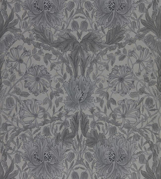 Pure Honeysuckle & Tulip Wallpaper - Black Ink - 216523 - Morris & Co