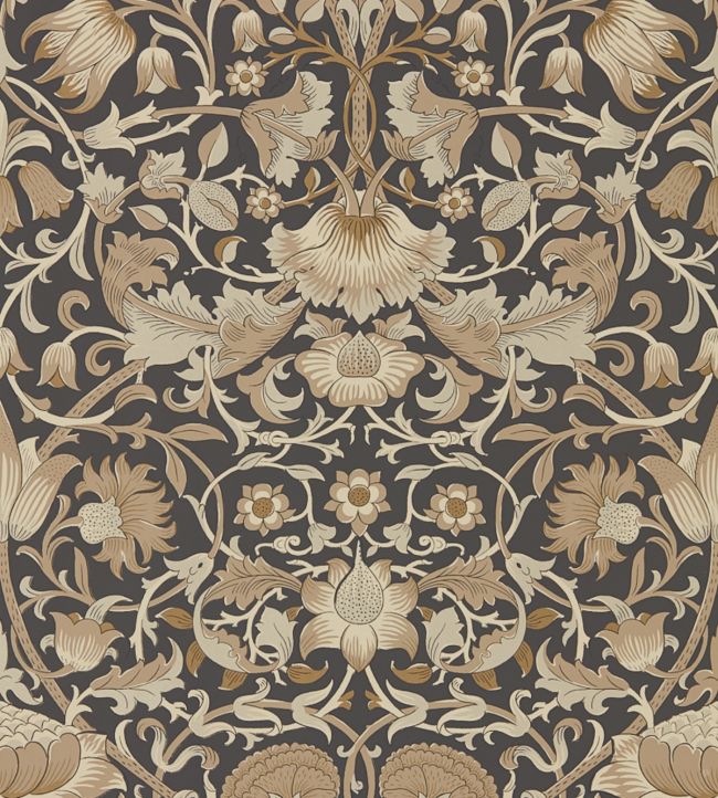 Pure Lodden Wallpaper - Charcoal/Gold - 216027 - Morris & Co