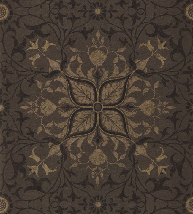 Pure Net Ceiling Wallpaper - Charcoal/Gold - 216036 - Morris & Co
