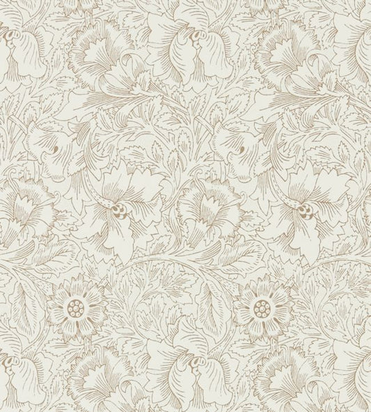 Pure Poppy Wallpaper - Cream/Gold - 216035 - Morris & Co