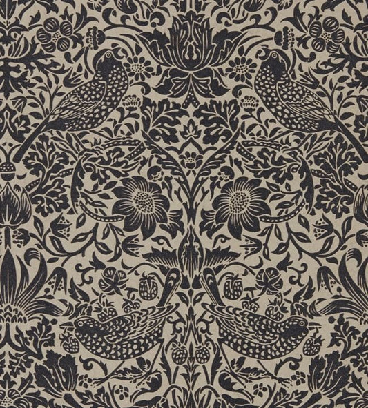 Pure Strawberry Thief Wallpaper - Gilver/Graphite - 216018 - Morris & Co