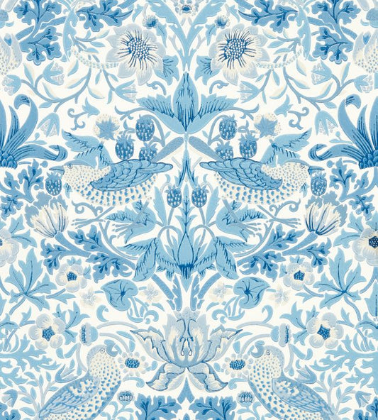 Simply Strawberry Thief Wallpaper - Woad - 217058 - Morris & Co