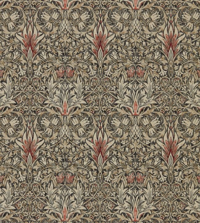 Snakeshead Wallpaper - Charcoal/Spice - 216425 - Morris & Co