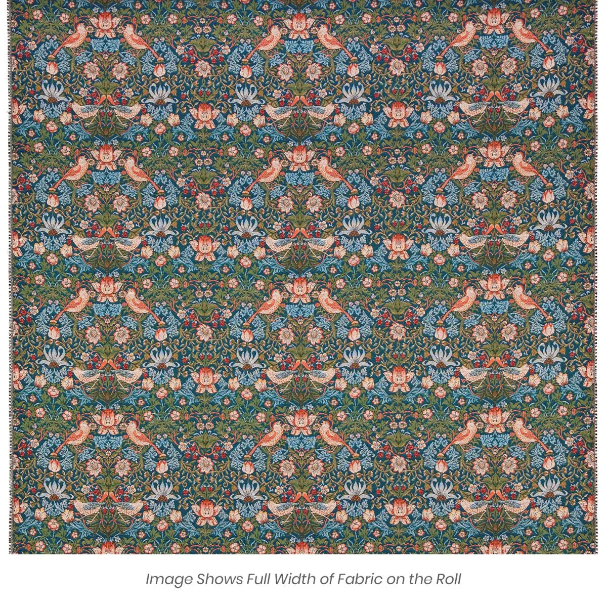 Strawberry Thief Tapestry Fabric - Blue - Hines of Oxford