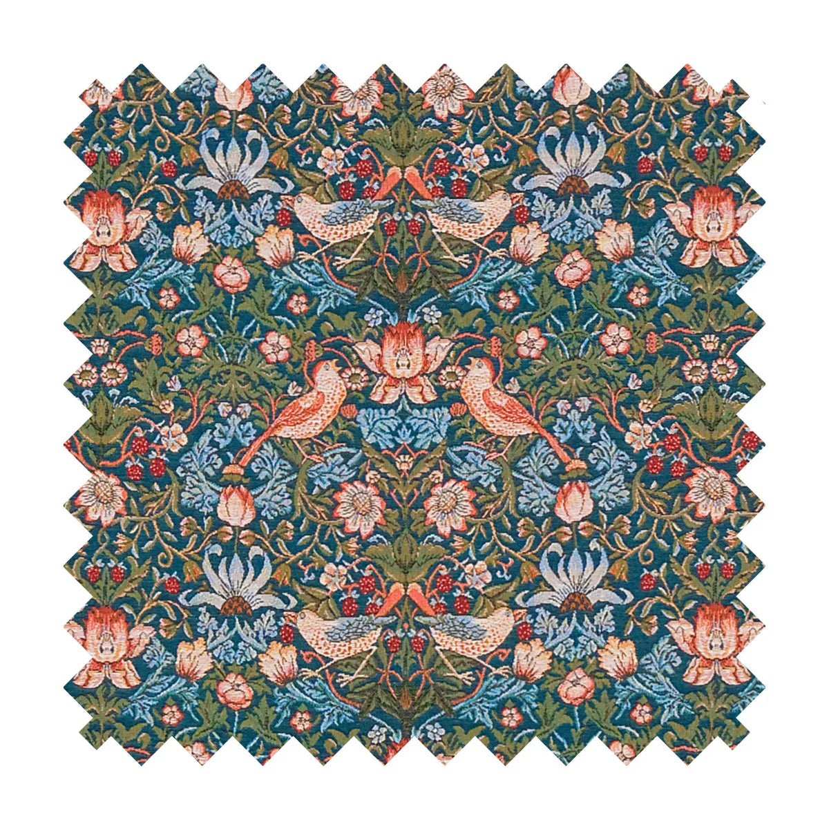 Strawberry Thief Tapestry Fabric - Blue - Hines of Oxford