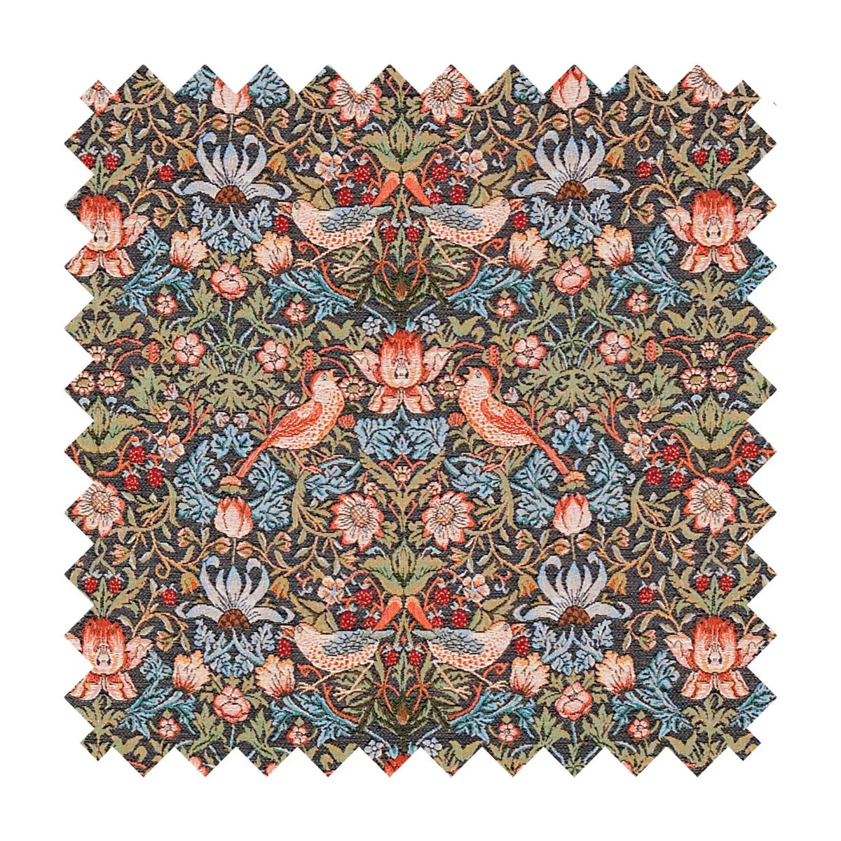 Strawberry Thief Tapestry Fabric - Charcoal - Hines of Oxford