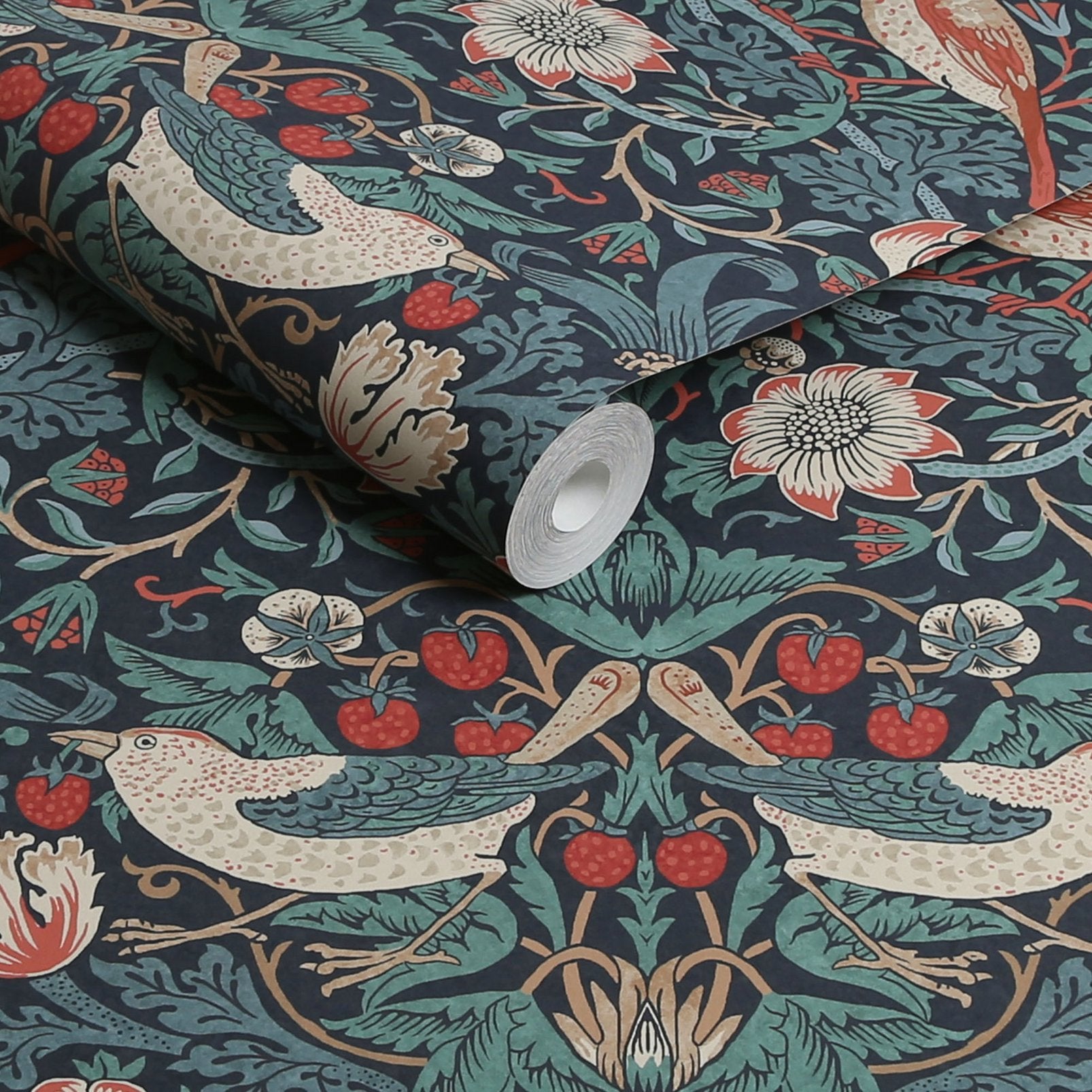 Strawberry Thief Wallpaper - Deep Blue - William Morris AH