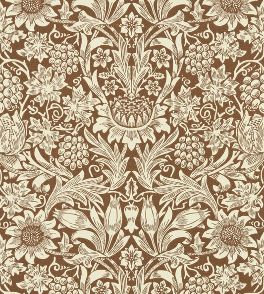 Sunflower Wallpaper - Chocolate/Cream - 216961 - Morris & Co