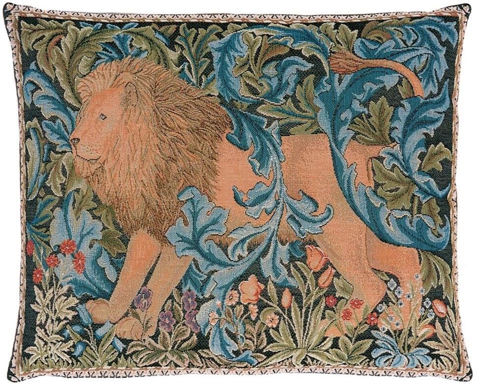 The Forest II Tapestry Cushion with Feather Filler - Blue - Hines of Oxford