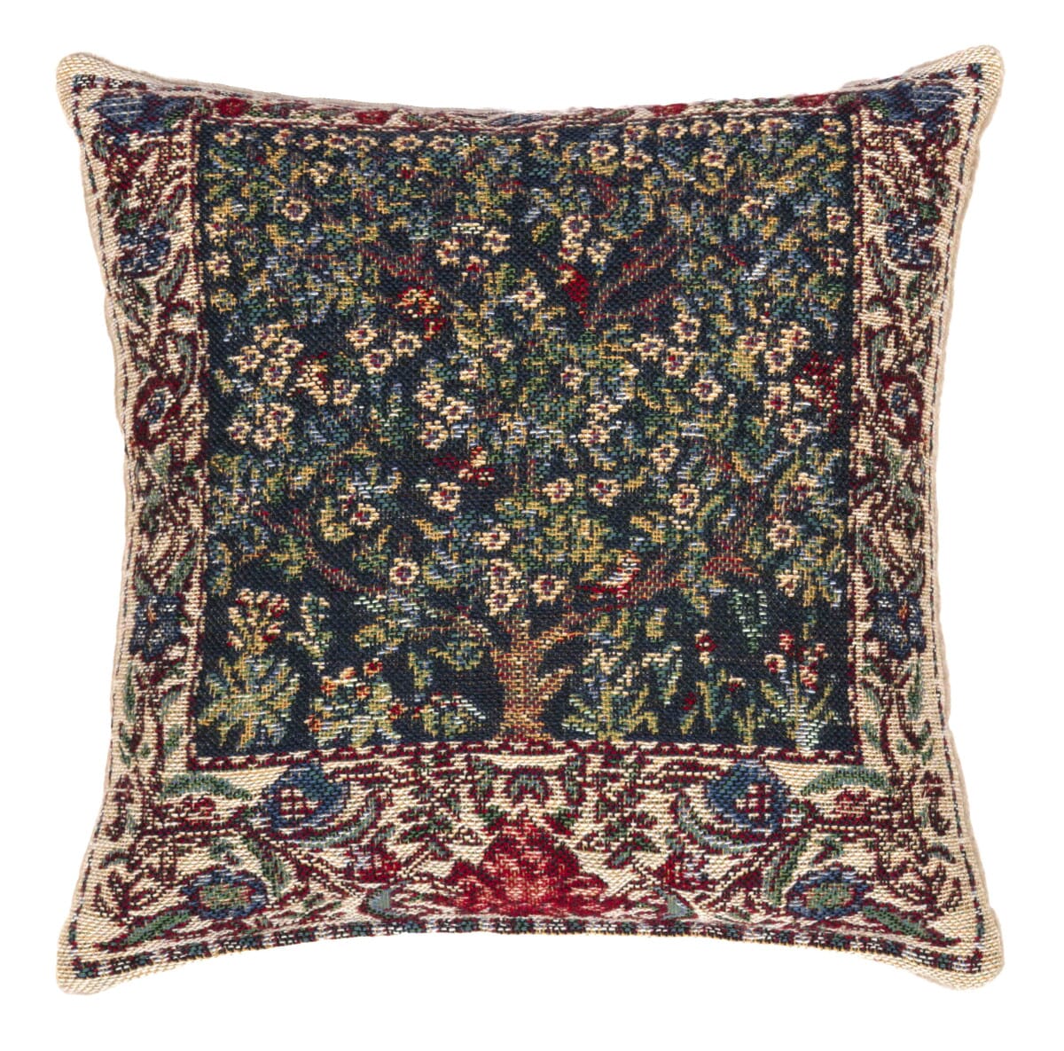 The Garden Fibre Filled Tapestry Cushion - Green - Hines of Oxford