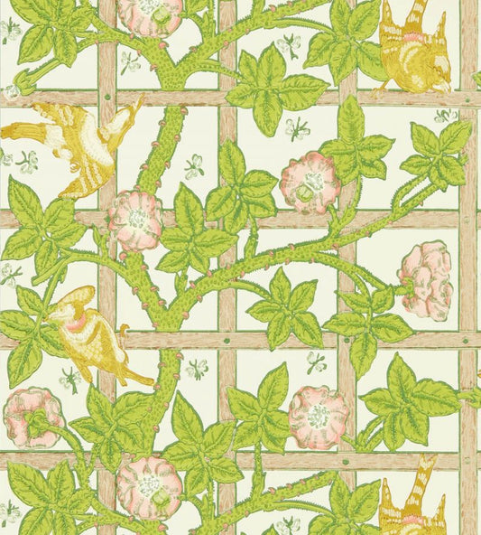 Trellis Wallpaper - Summer Yellow - 217104 - Morris & Co