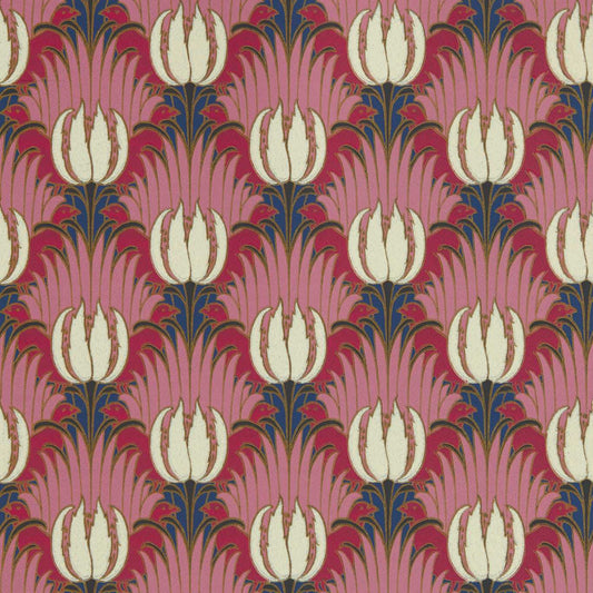 Tulip & Bird Wallpaper - Amaranth & Blush - 510030 - Morris & Co