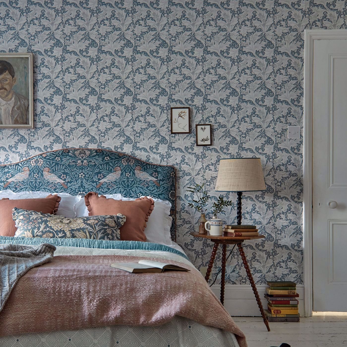 Wallflower Wallpaper - Woad Blue - 217187 - Morris & Co