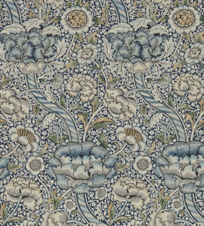 Wandle Wallpaper - Blue/Stone - 216422 - Morris & Co