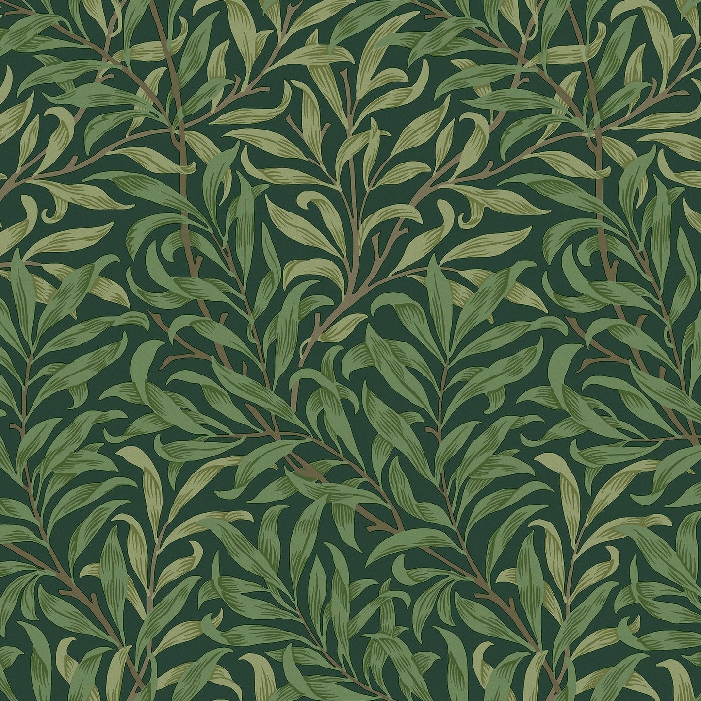 Willow Bough Wallpaper - Deep Green - William Morris AH