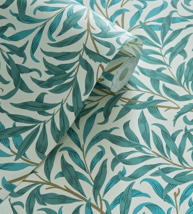 Willow Boughs Wallpaper - Teal - Clarke & Clarke