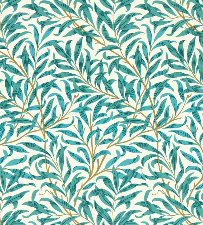 Willow Boughs Wallpaper - Teal - Clarke & Clarke