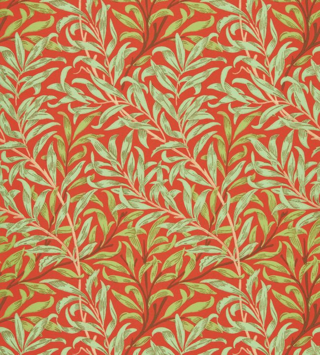 Willow Boughs Wallpaper - Tomato/Olive - 216951 - Morris & Co