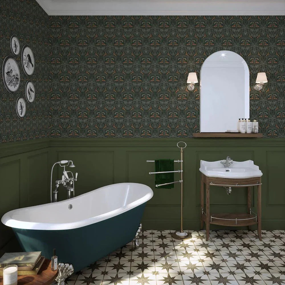 The Endearing Deer Wallpaper - Shades of Green - LAN100128 - Lucie Annabel - Premier Wallcovering