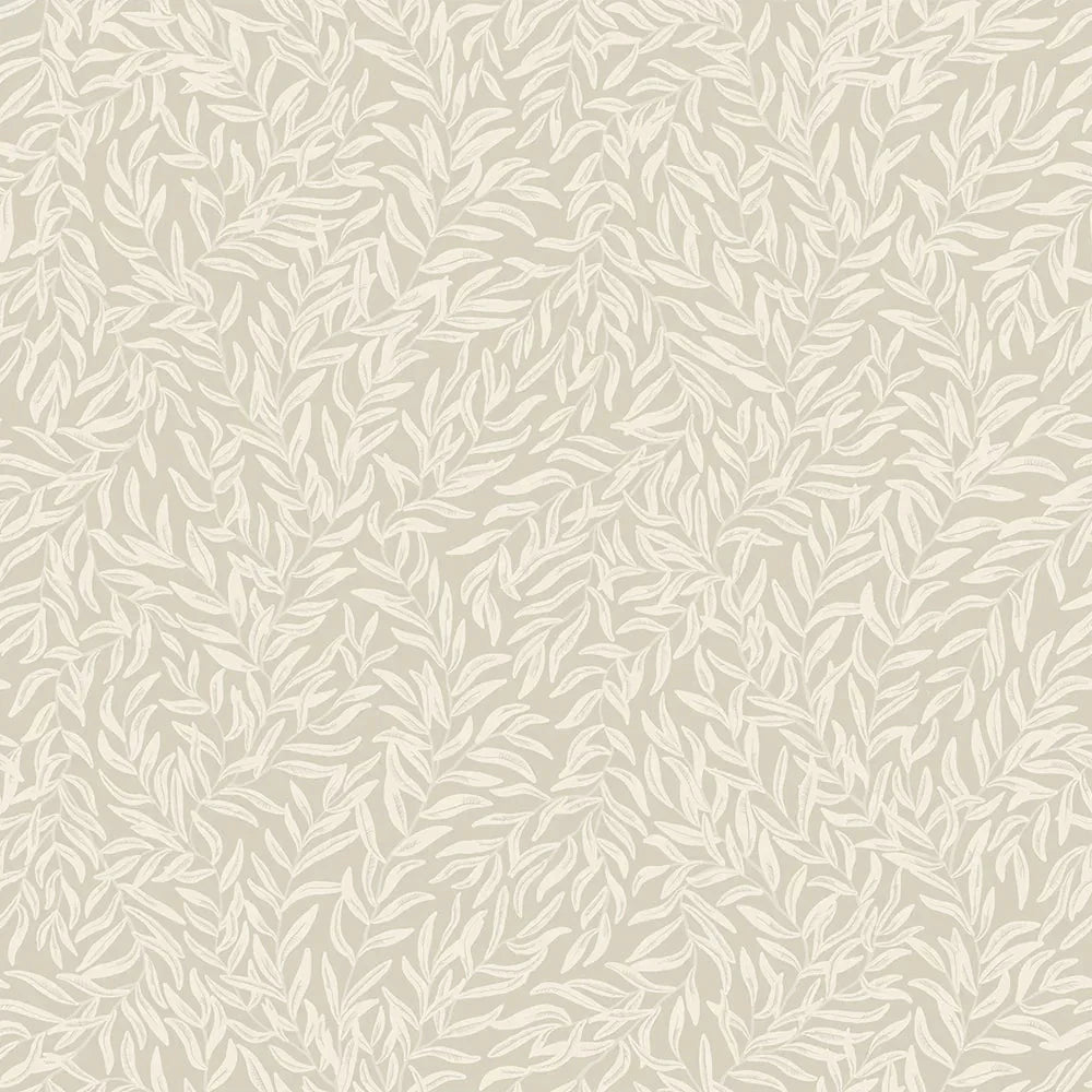 Whimsical Willow Wallpaper - Vintage Cream on Stone - LAN100029 - Lucie Annabel - Premier Wallcovering